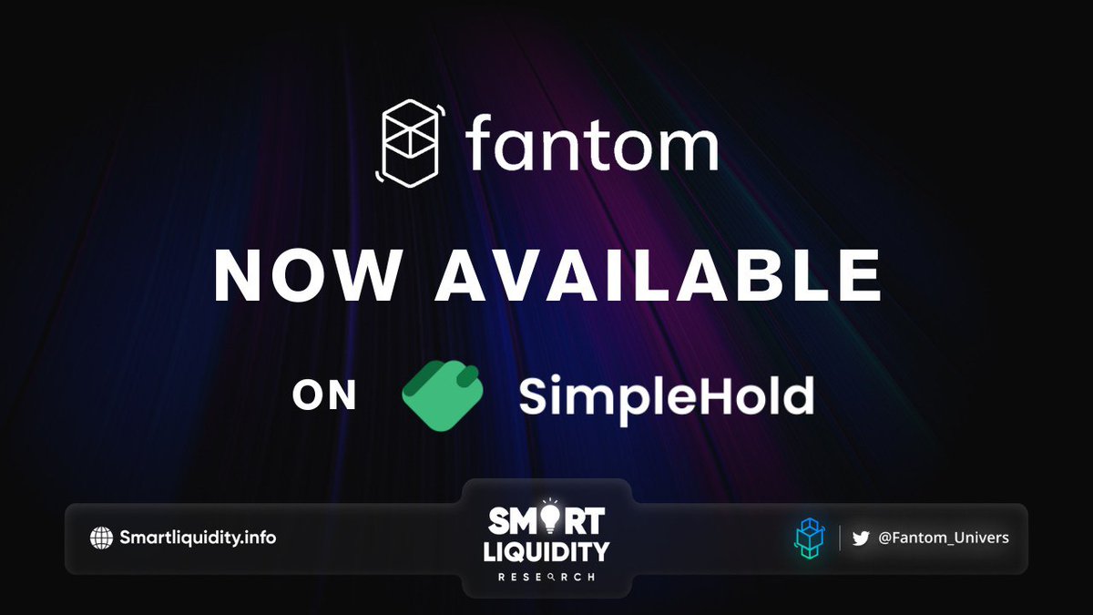 _Sonic_HUB's tweet photo. ✨ @FantomFDN is now available on @SimpleHold
✨ #Simplehold wallet is free from sign-up and there is no need to provide them with private data, their customers have full control over their savings.
🔽INFO
https://t.co/l3IWGgTsU6 https://t.co/R8FdqugFv9