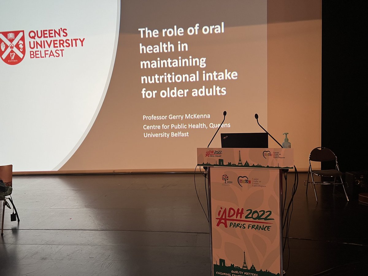 GerryMcKenna_'s tweet image. Very honoured to speak at #iadh2022 in Paris as part of the symposium on successful aging. Great discussion of research from @CPH_QUB on oral health and nutrition in collaboration with @WoodsideJayne @DrLauraMcGowan and @leighann142.