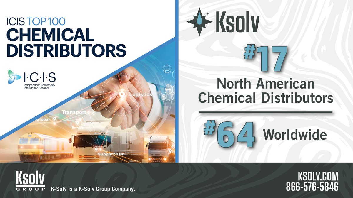 k_solv's tweet photo. Despite many challenges in the market, K-Solv continues to rank high in the ICIS Top 100 Chemical Distributors listing, the most comprehensive global listing of critical companies in the supply chain.  #teamksolv #chemicaldistribution #icis #KsolvGroup https://t.co/8vusF5nBFE