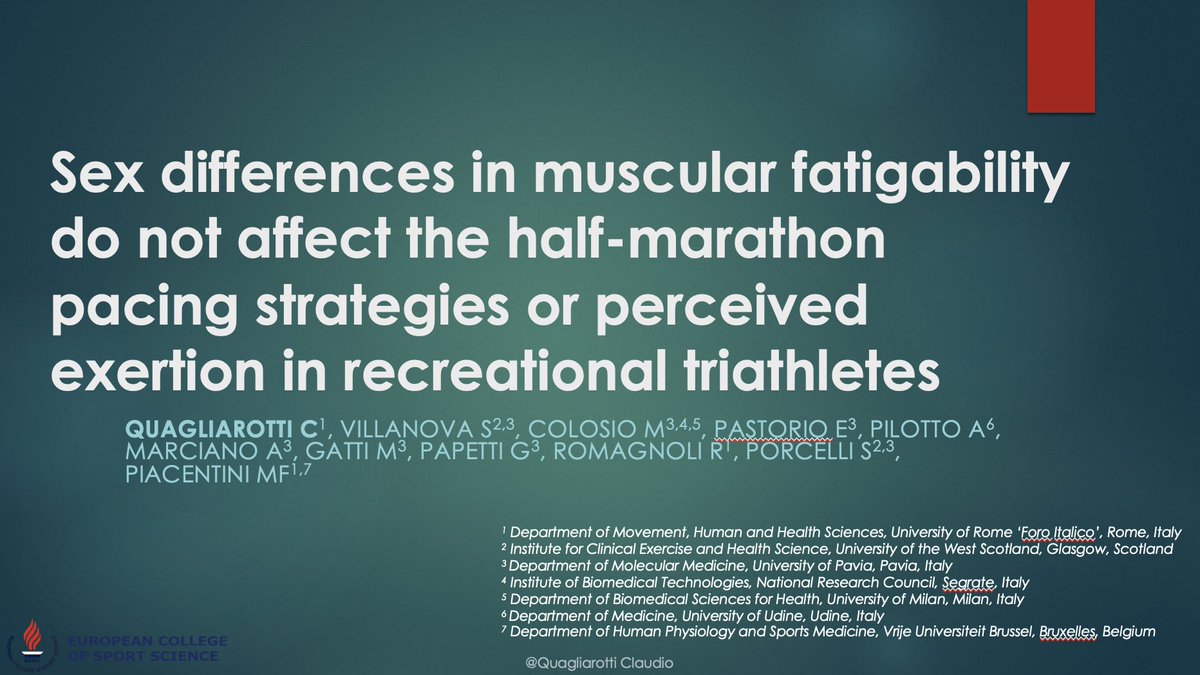 Ready for @E_C_S_S congress in #Sevilla ?!
You can find me on September 1st (15:00) Lecture room: MADRID 1

Here just a sneak peek of my presentation.

#ECSS2022 #sportscience #performancesport #triathlon #strength #genderdifferences #perceivedexertion