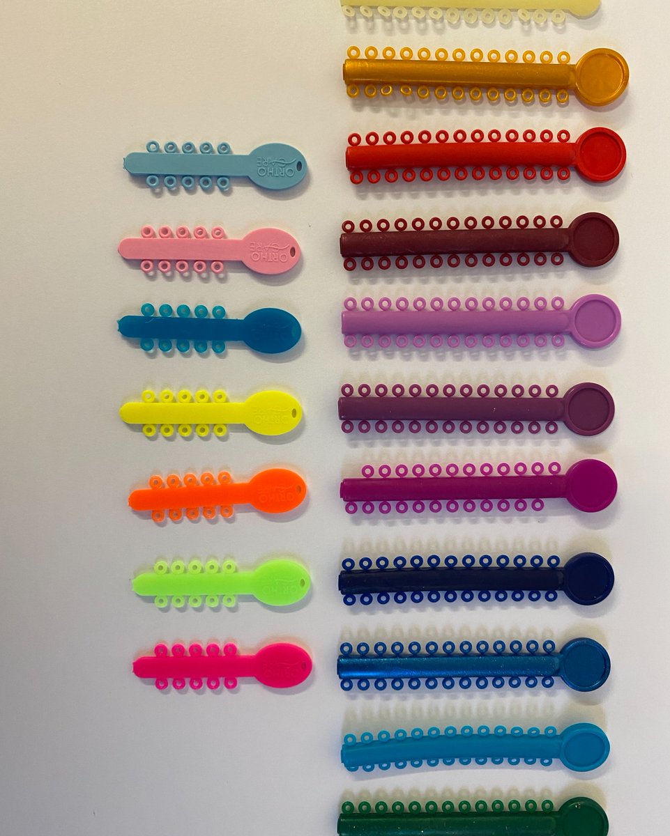 We have all the colours of the rainbow for you to choose from if you have metal braces fitted🌈
