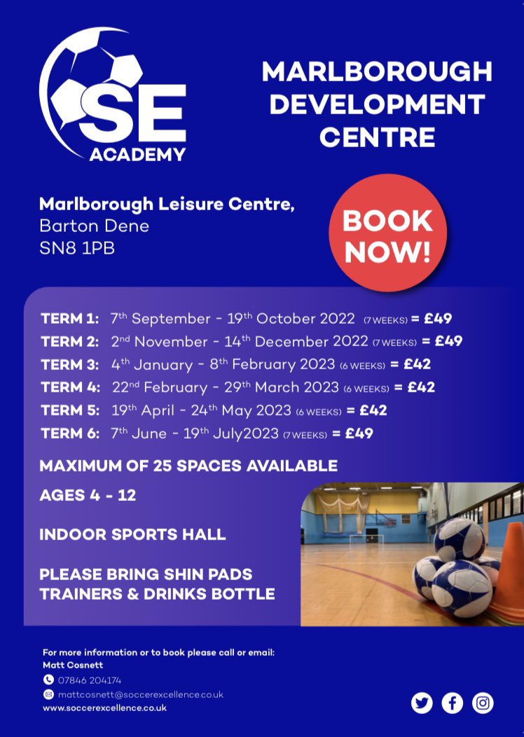 2 weeks to go until our Development Centre returns in Marlborough. Ball focused learning to help players improve their Individual skills set. @MarlboroughYFC @MarlboroNews @MarlboroughCom2 @alexjmreynolds @MarlboroughTnFC @WiltshireNews @wiltshiretimes