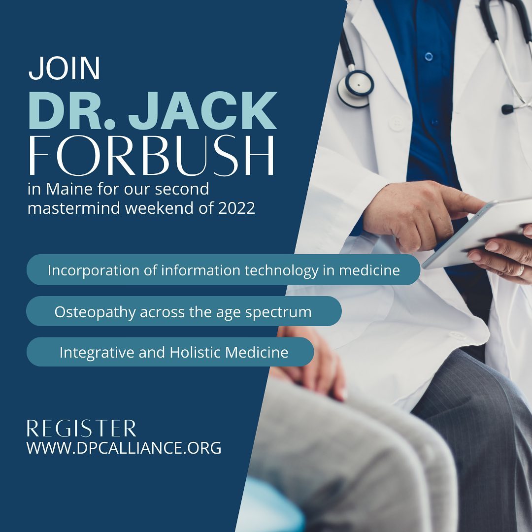 DPC Alliance (@dpcalliance) on Twitter photo Have you been looking to get hands-on clinical training on OMT training? OMT curious MDs welcome! Join the <a href="/jforbush/">Jack Forbush</a> for a 2.5 days DPC Mastermind Workshop in Hampden, ME, Sept. 16-17.
dpcalliance.org/event-4894120 Have you been looking to get hands-on clinical training on OMT training? OMT curious MDs welcome! Join the <a href="/jforbush/">Jack Forbush</a> for a 2.5 days DPC Mastermind Workshop in Hampden, ME, Sept. 16-17.
dpcalliance.org/event-4894120