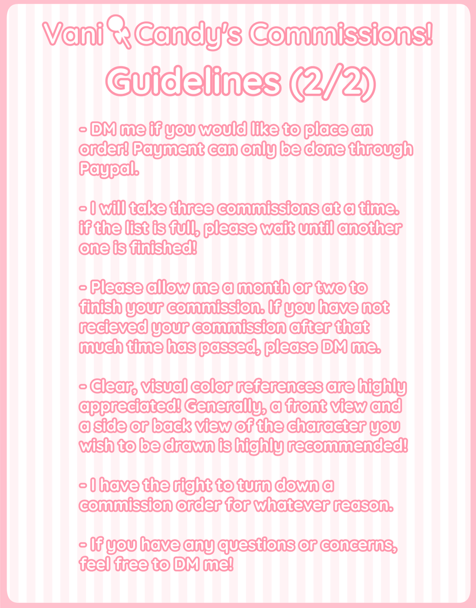 VaniCandy_'s tweet photo. Hey everyone! i've decided, i'm opening these up again for a little while! DM me if you are at all interested, and i appreciate it in advance! be sure to read the guidelines in full before you order. https://t.co/9zbckOFdNG