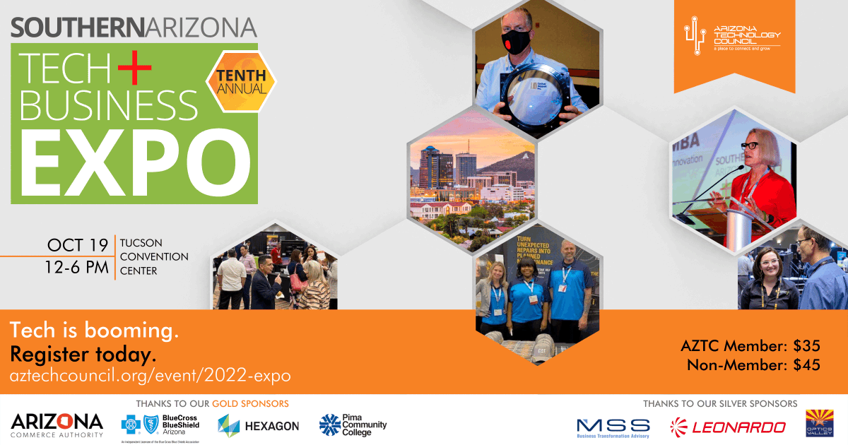 aztechcouncil's tweet photo. There’s still time to celebrate out-of-this-world member achievements and honor their contributions at this year’s 10th Annual Southern Arizona Tech + Business Expo. Nominate a member company today: https://t.co/wlFWB5Hocu #tucsontechexpo https://t.co/jqS0ctOGWo