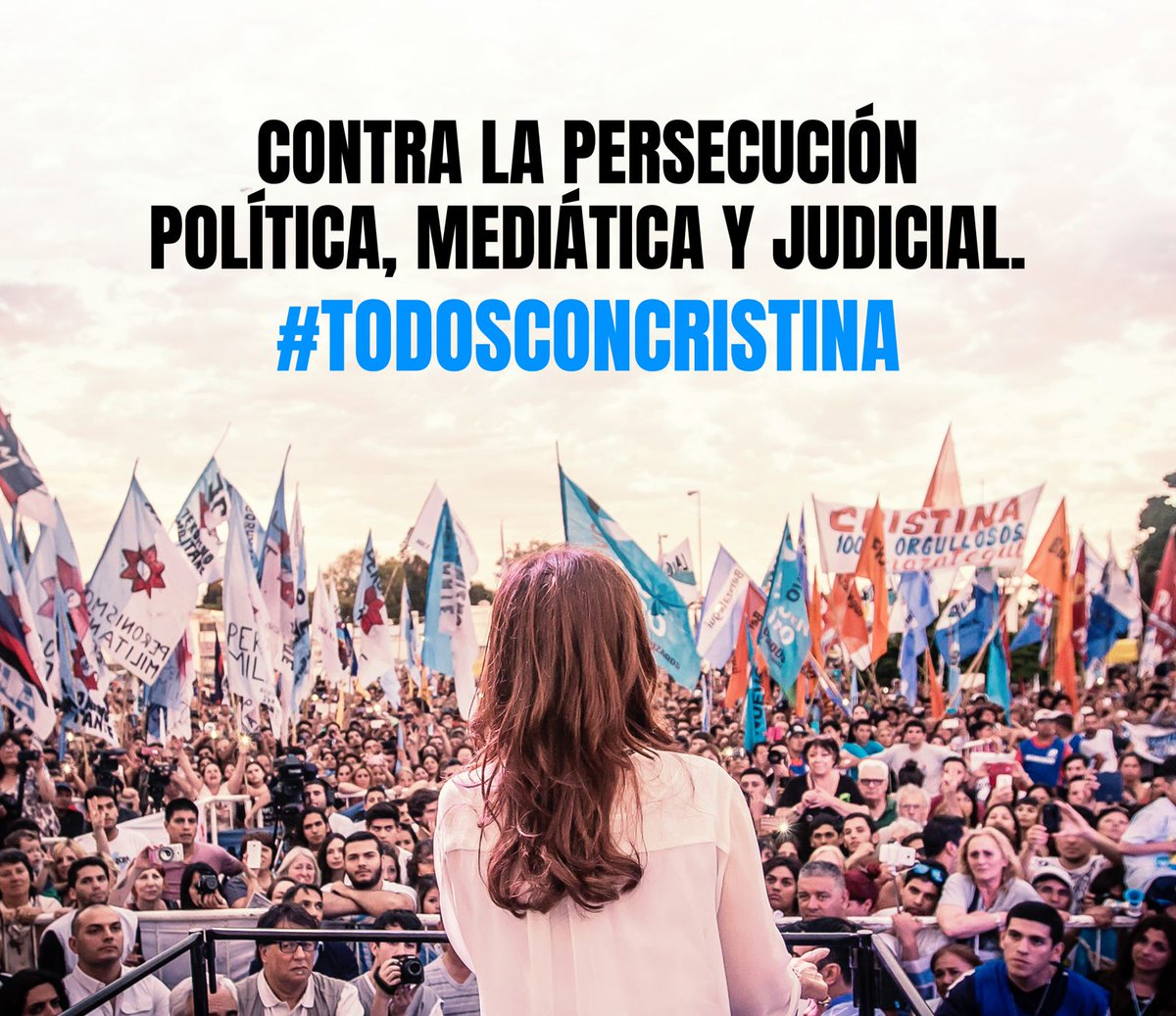 Contra la persecución política, mediática y judicial  de nuestra referente, líder del proyecto nacional y popular.
Nunca te vamos a abandonar. 
#TodosConCristina