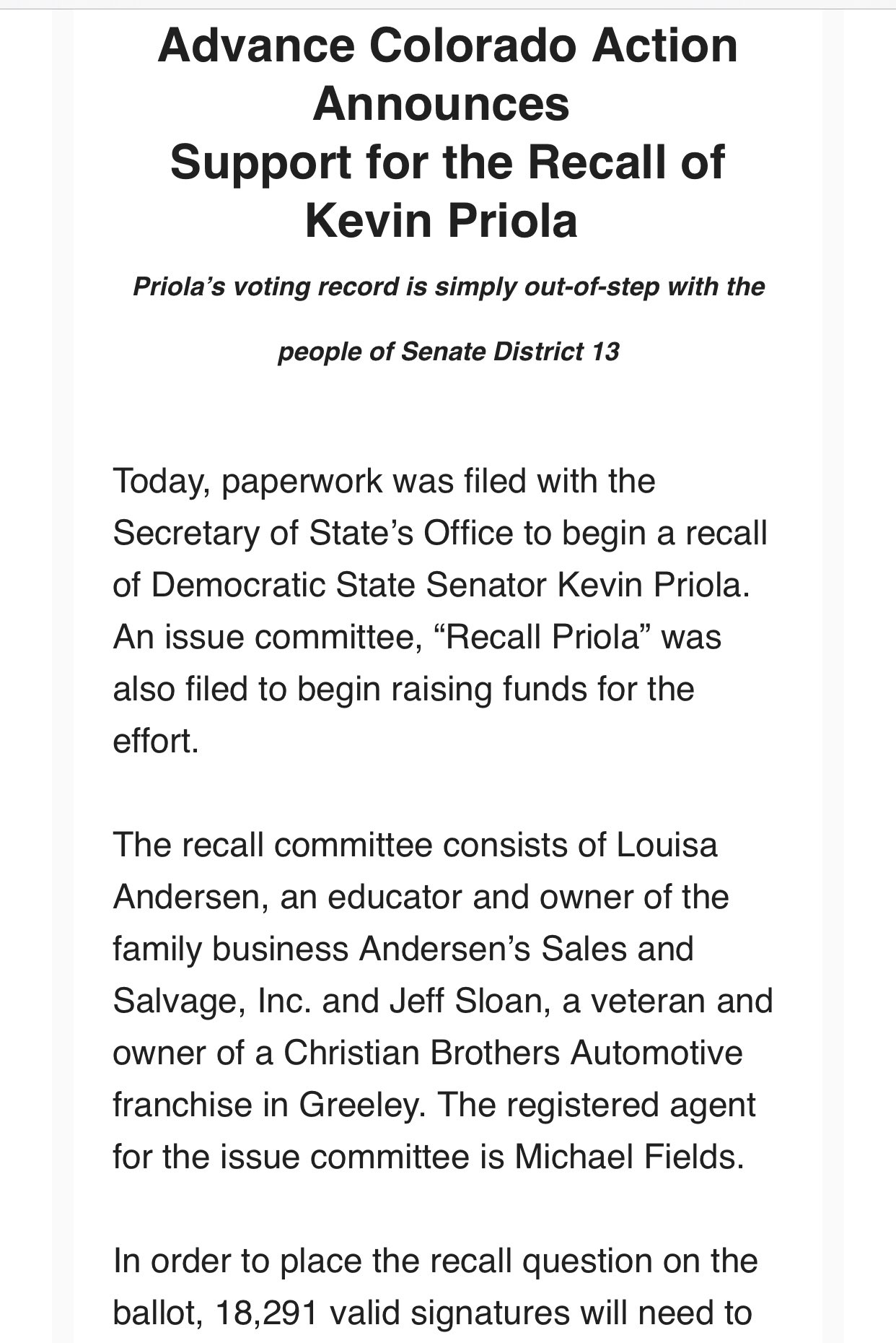 Ernest Lee Luning on Twitter "BREAKING GOP group Advance Colorado
