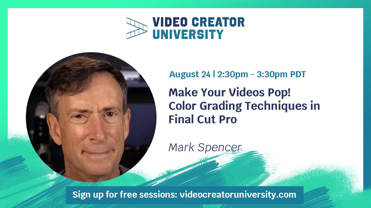 FMC_Conferences's tweet photo. Final Cut Pro's robust color grading features have been expanding with almost every new release! Stay up-to-date with the latest #ColorCorrection workflows with Mark Spencer from @RippleTraining. Sign up for the free session here: https://t.co/WUYeshXMP1 https://t.co/NFpFTq9LNg