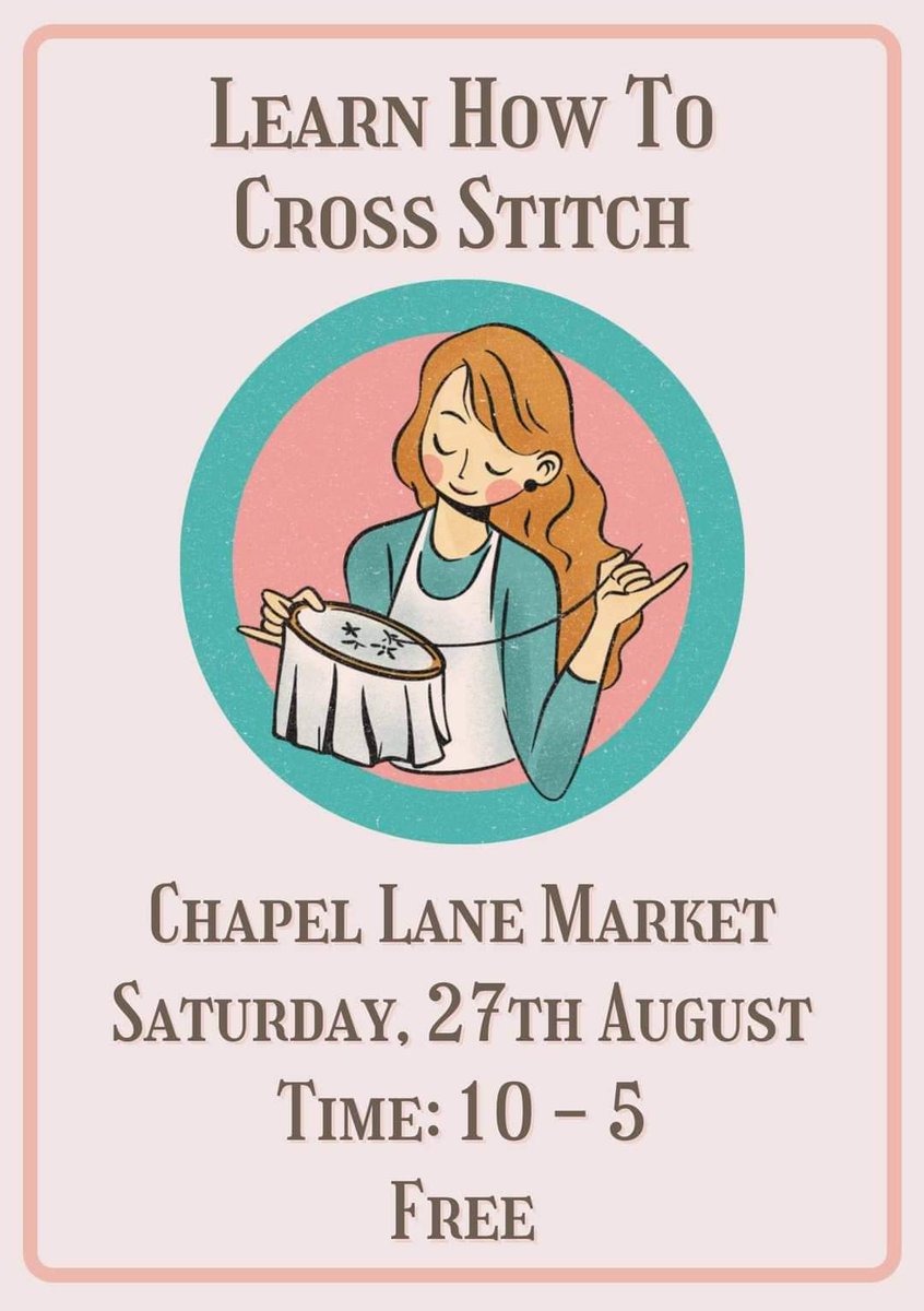 heartofennis's tweet photo. Our fabulous stallholder @communescrafts is running FREE cross stitch classes all day on Saturday!
Once you've got all the skills, Ingrid has brilliant cross stitch kits so you can go home and practice 🪡🧵
#learnanewskill #meetthemaker #freesewingclass #crossstitch https://t.co/Cw7eMxI0ry