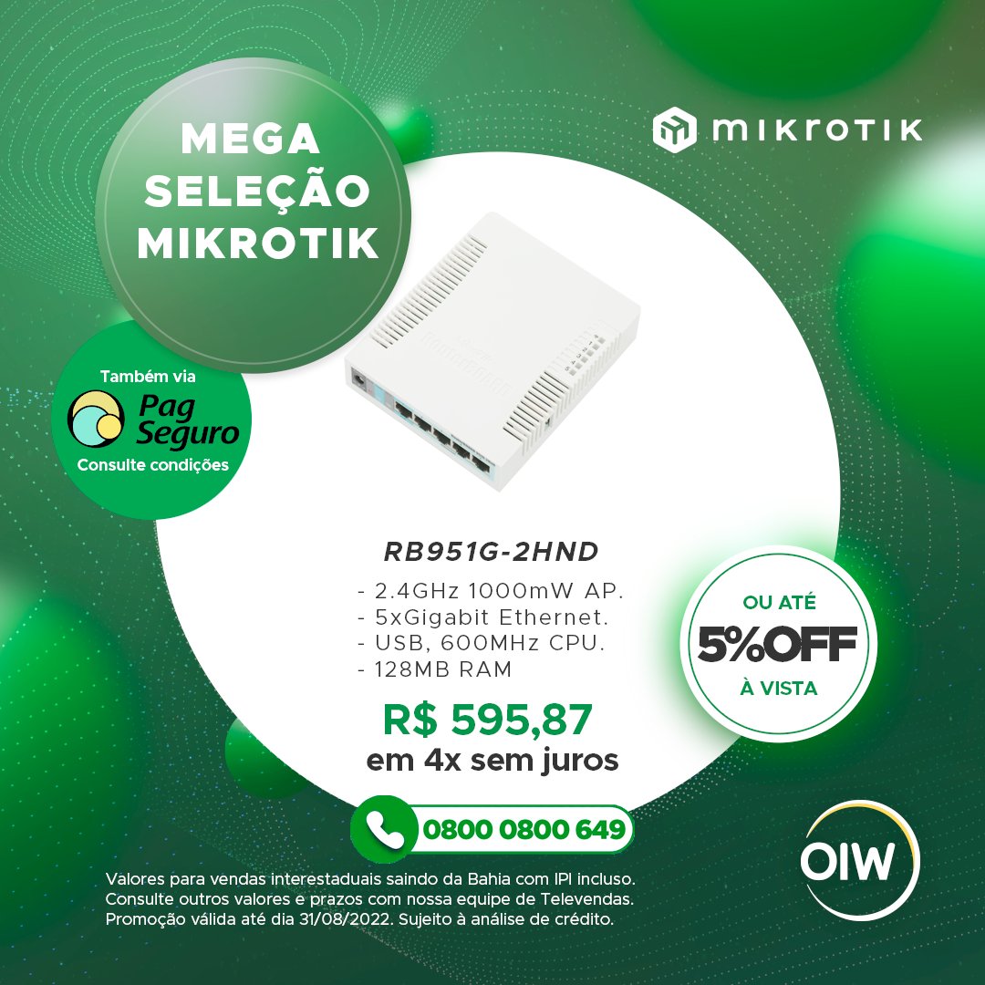 oiwtelecom's tweet photo. 📞 Alô, provedor!

Soluções de rede MikroTik, essenciais para qualquer projeto e com as mais vantajosas condições, só na OIW! 🧠

👉 Contate já o nosso time de televendas e receba as melhores oportunidades de negócio! 🚀

#oiw #telecom #televendas #tecnologia #mikrotik #somosoiw https://t.co/k3ecDUokRK