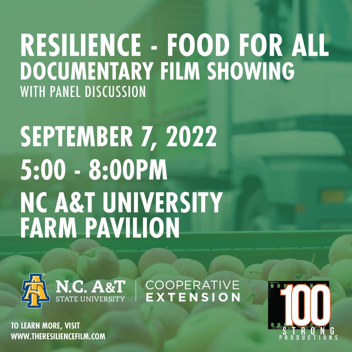 The NC Assoc. of County Commissioners has partnered with Extension @ A&amp;T to offer a FREE event centered on food security - who has it, who needs it and how we can all help. Event is from 5-8 on 9/7 at the N.C. A&amp;T Farm Pavilion, 3020 McConnell Rd. Refreshments will be served.