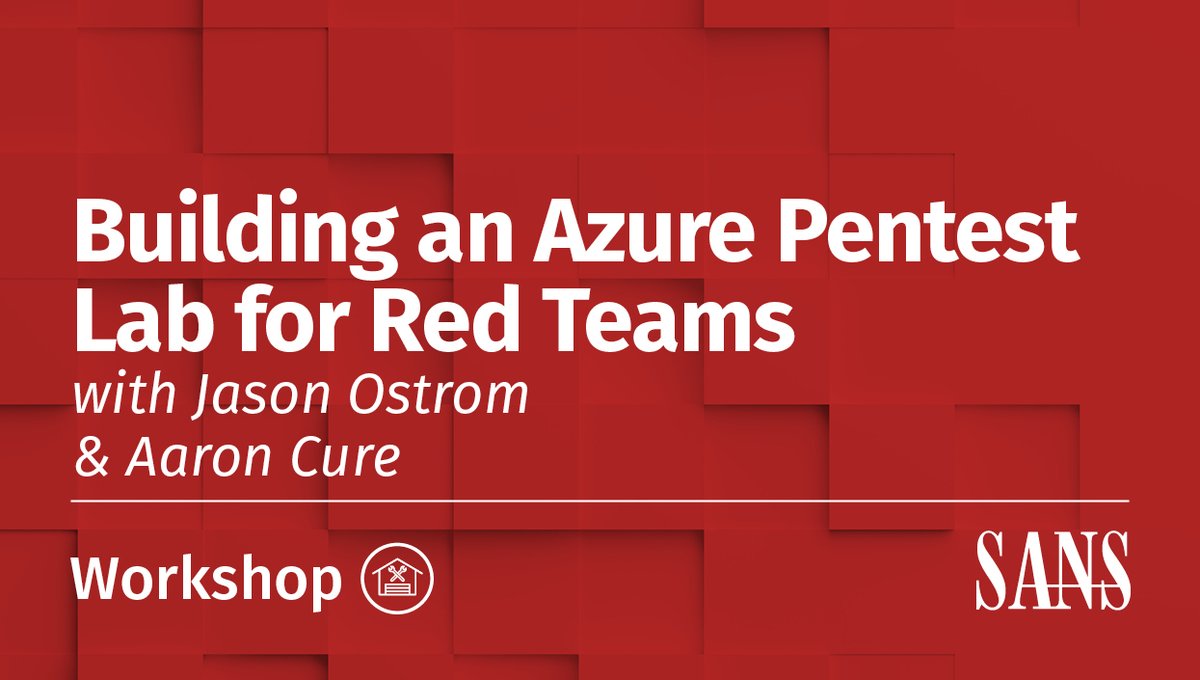 SANSOffensive's tweet image. 🚨 FREE WORKSHOP 🚨

Learn how to create an #Azure #ActiveDirectory lab then run through HANDS-ON exercises to perform recon and a specific attack pathway that abuses mis-configured roles &amp;amp; permissions. 

Download the VM and start here: sans.org/u/1mrT #pentest #redteam