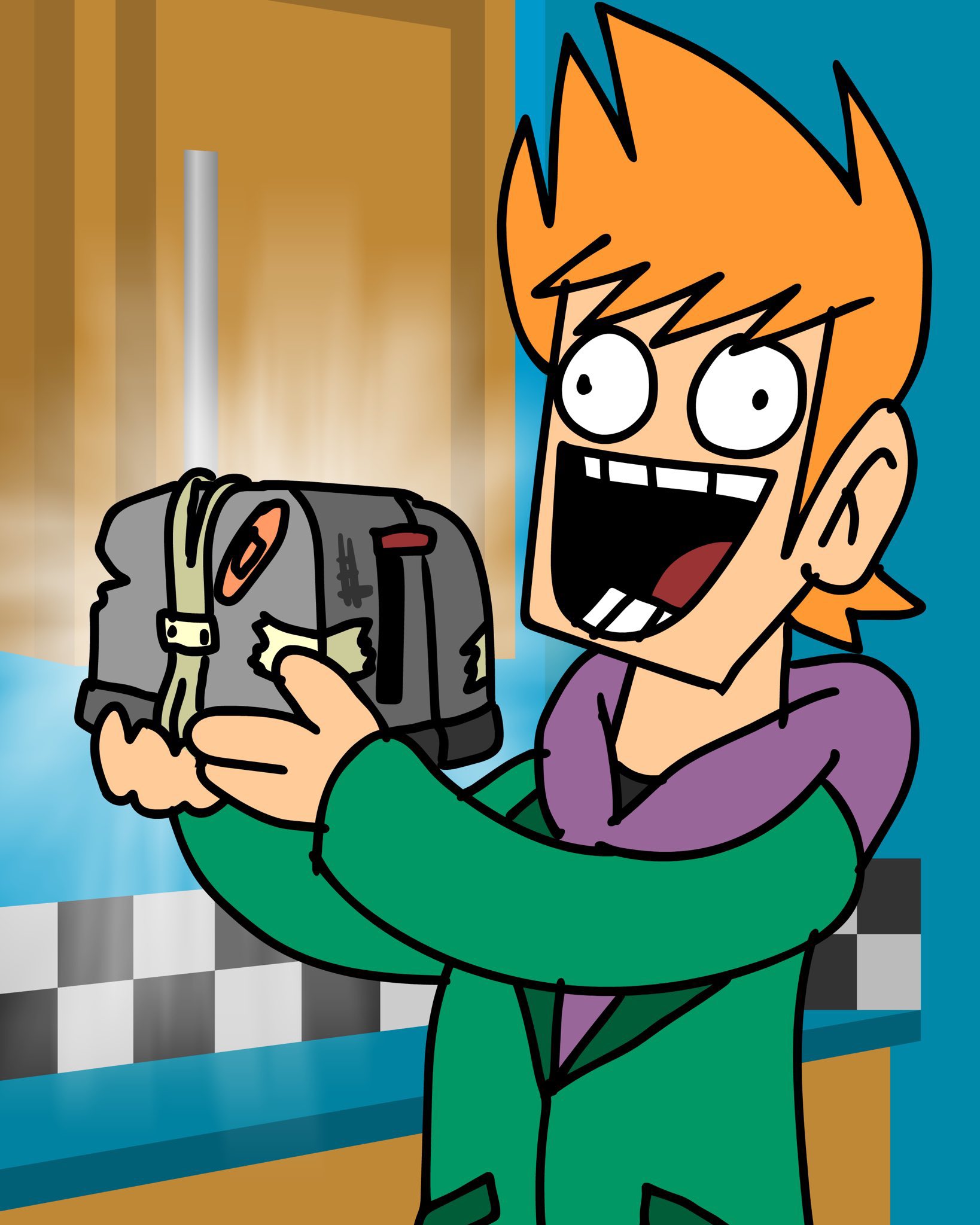 Daily Eddmatt on X: On 9/7/19 the official Eddsworld account posted a  drawing which shows Tom hitting Matt against the roof with his beard  unbothered, and Edd looking at Matt concerned, which