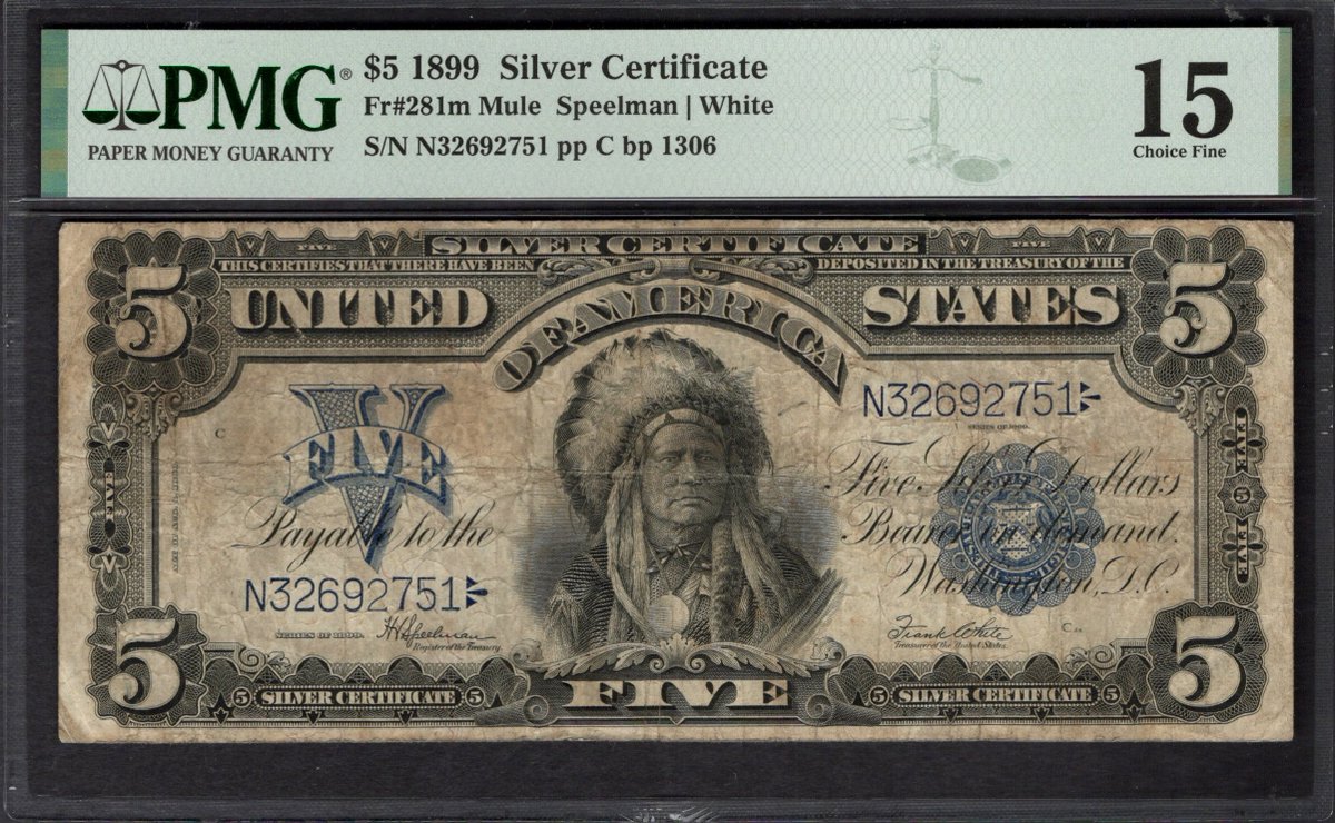 oldpapermoney's tweet photo. 1899 $5 "Chief" Note

#numismatics #USA🇺🇸 https://t.co/7y96sWtnAI