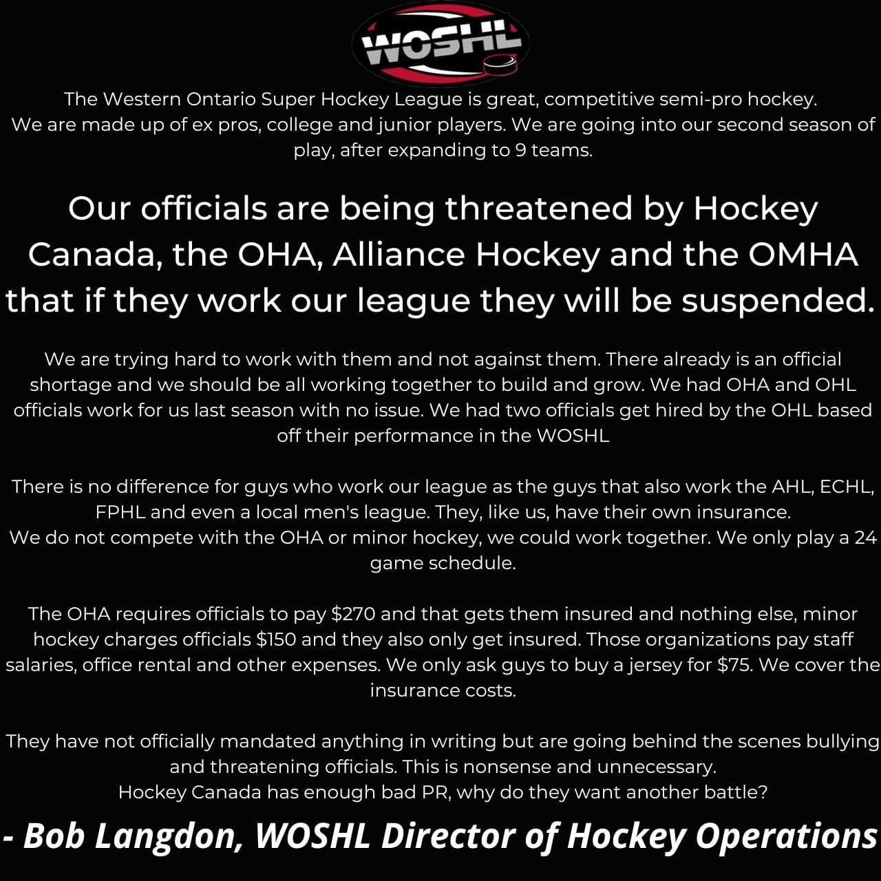 Ian Kennedy on Twitter "Hockey Canada believes they own the sport