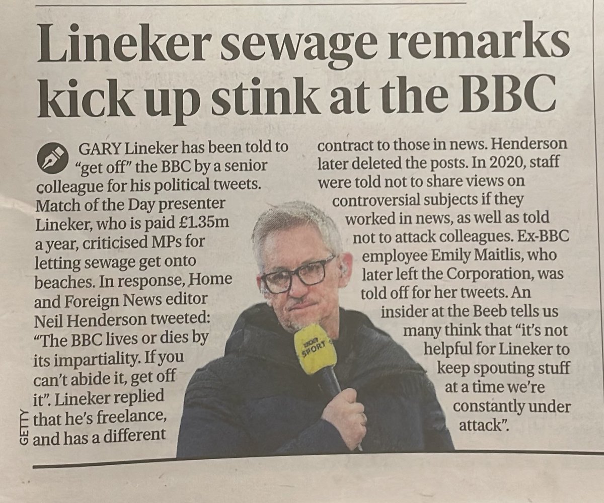 mometfisher's tweet photo. Neil Henderson is totally right. The licence fee payer doesn’t recognise the difference between a BBC employee and a ‘freelance’ employee. Profit from the BBC? Respect the impartiality guidelines or move on. Tim Davie must get tougher. https://t.co/x4uAe5RJrw