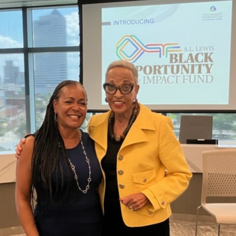 SBatten's tweet photo. What a wonderful day celebrating Black Philanthropy with the @CFJacksonville.  I had the opportunity to meet Dr. Johnetta Cole as the foundation announced  The A.L. Lewis Black Opportunity Fund, named in honor of her grandfather. His legacy lives on! @ABFE @BlackGiving365 https://t.co/cqeJnf7Hqv