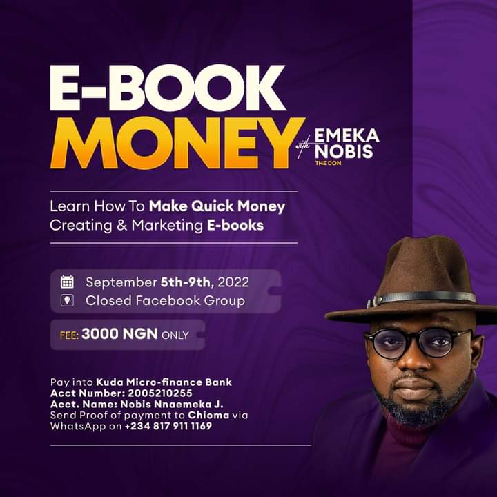 sifonbong's tweet photo. Your ebook can fetch you good money... Sign up now using this link https://t.co/TWUcr2KsuW
We have just 11 days before the training commences. 
Come learn with the DON himself. https://t.co/lE8LNsYtBf