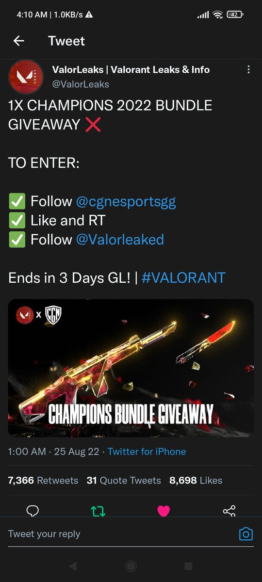 _Rynhart_'s tweet photo. @ValorLeaks @cgnesportsgg @Valorleaked Donezow, I'll be testing my luck today 👌 https://t.co/JZ5RJAJvpA