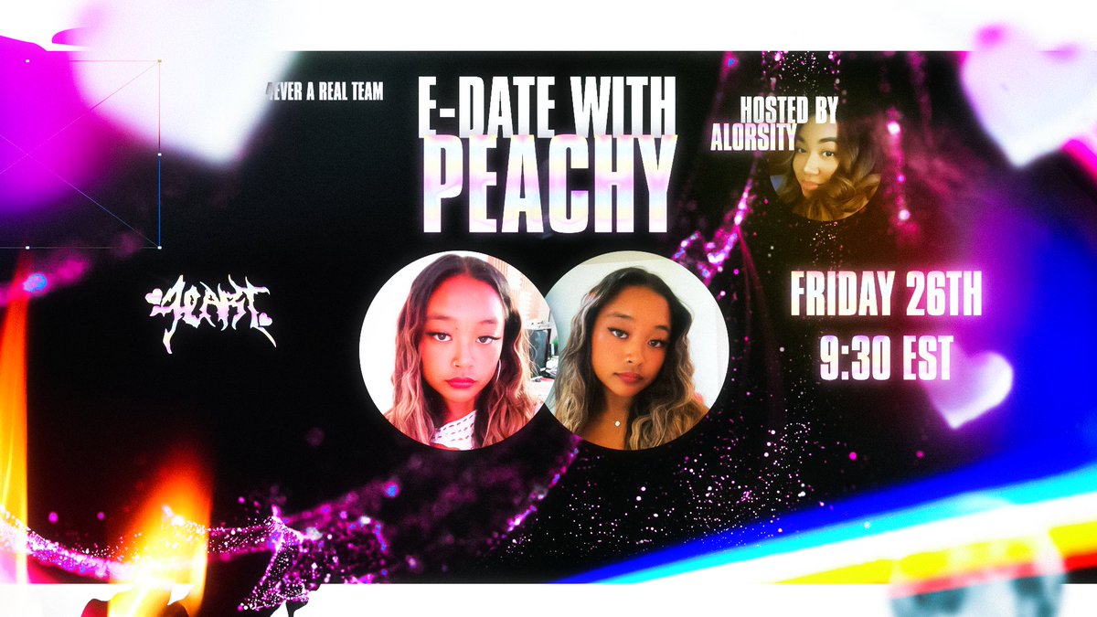 . <a href="/alorsity/">alor</a> Will be hosting an edate this Friday the 26th @ 9:30pm EST live on twitch.
For anyone who is interested the guest is <a href="/peachgrlros/">Peachy</a>  so 18+ and must have facecam, for more details contact <a href="/alorsity/">alor</a>