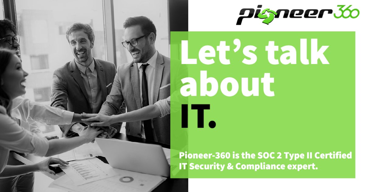 Pioneer360's tweet image. Let&apos;s talk IT. Call Pioneer-360 today at 330-364-1137 to learn more about what the SOC2 Type II Certified Security Experts can do for you and your organization.

#cybersecurity #itsecurity #soc2type2 #securityexperts