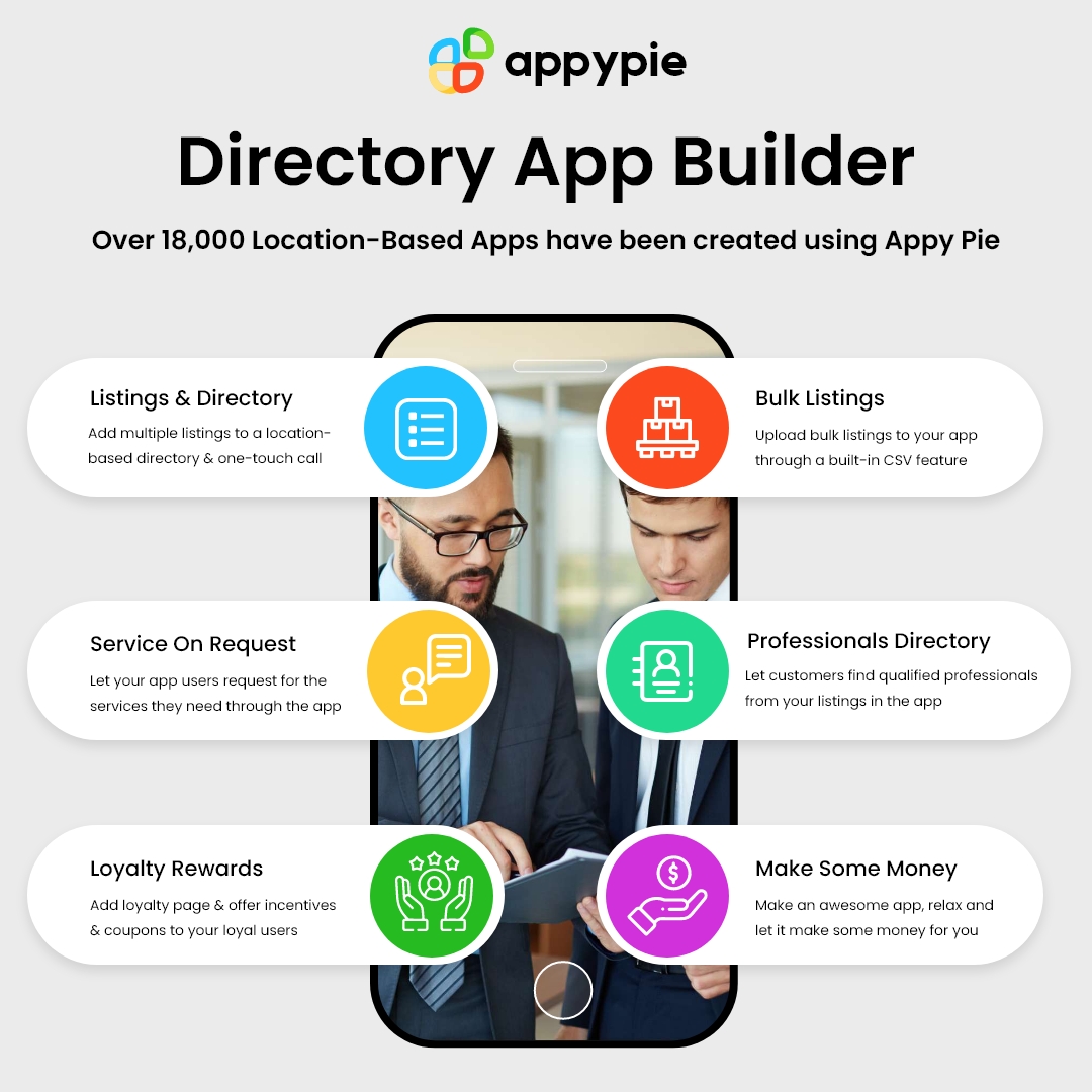 AppyPieInc's tweet photo. Planning to create a #directory #app?
Try Appy Pie #appmaker and bring your #idea to #reality in no time. https://t.co/wfbj3qQQ4S
#nocode #nocoding #appypie #appbuilder #directoryapp #appdevelopment #Android #Apple #Google #iOS #GooglePlay #AppStore #DIY #iTunes #switchtonocode https://t.co/6vSKgav55G