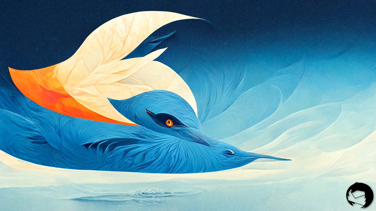 mozthunderbird's tweet photo. We worked with #Midjourney AI to create some stunning 16:9 desktop wallpapers inspired by the Thunderbird logo. (And one inspired by our friends at @Firefox too/) 

And now they're yours. If you love them, share them! https://t.co/qrJEM22cE2