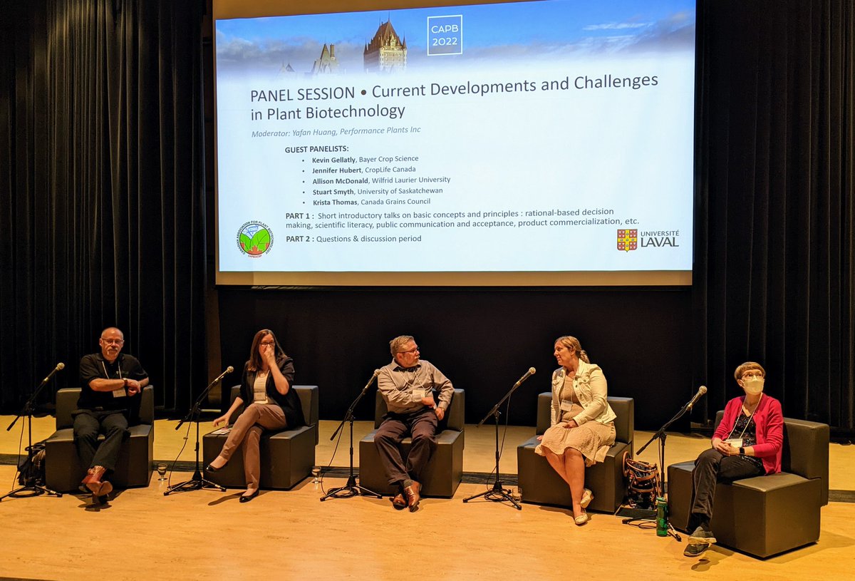 DanveC's tweet photo. This is #TheView: @CAPBCanada version! Thanks again to our excellent #CAPB2022 panelists for an insightful and action-oriented Q&amp;A session.

#PlantBiotechnology @ulcriv @AEMcDonaldWLU @stuartsmyth66 @Bayer4CropsCA @CropLifeCanada @cdagraincouncil @Laurier @usask @SAIFood_blog https://t.co/C7kc8CNkx6