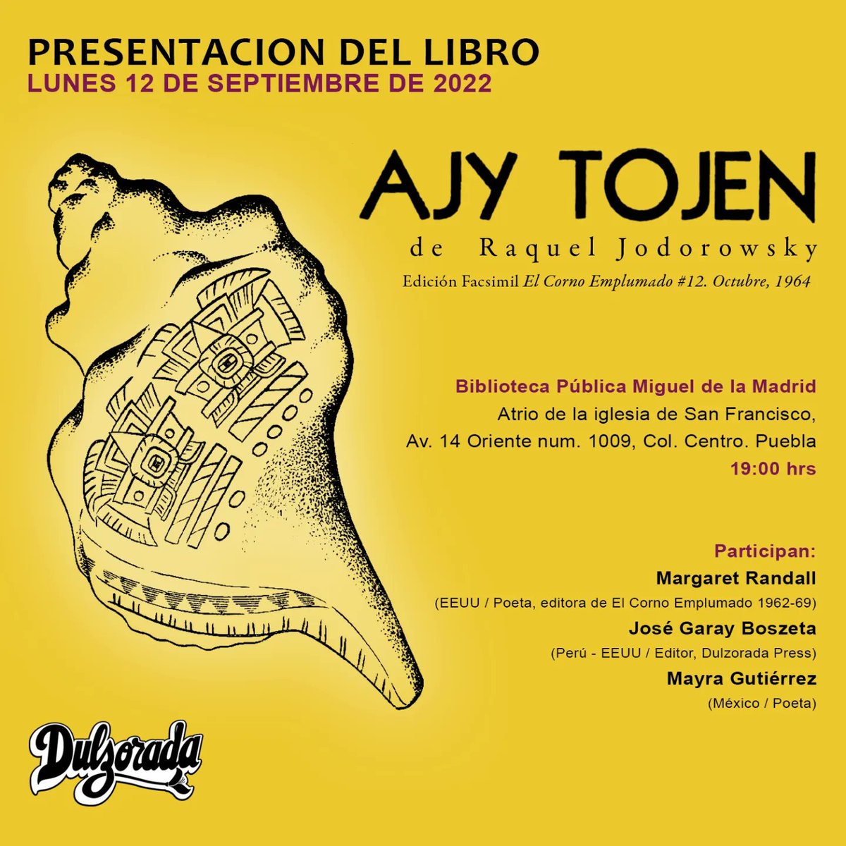 🇲🇽🔥TOUR UPDATE: 2 FECHAS EN MEXICO🔥🇲🇽
⚡Presentacion del Libro⚡
Ajy Tojen de Raquel Jodorowsky
(Facsimile edition El Corno Emplumado #12. Mexico, Oct. 1964)