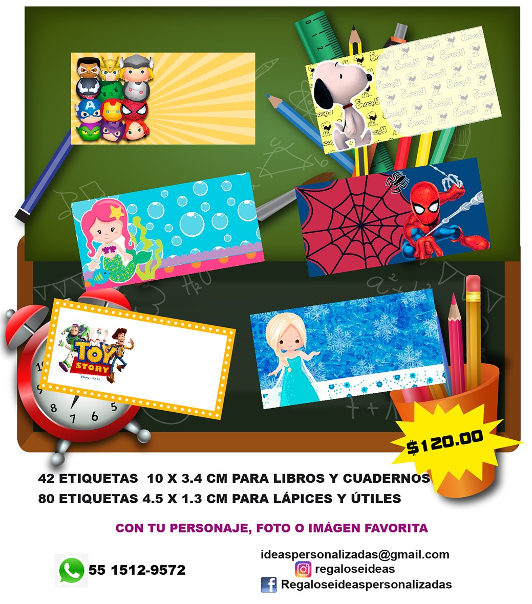 REGALOSEIDEASP's tweet image. Etiquetas escolares para que no se pierdan tus útilesen la escuela
@NarvarteVecinos 
@En_laDelValle 
@narv_arte 
@corredor_insur 
@ColLetranValle