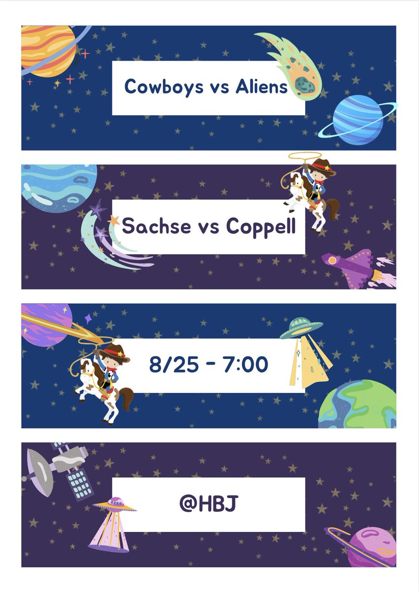 Who’s excited for Thursday?!Come out and get loud for our Football team as they take on Coppell in our season opener! Make sure to wear your best alien or cowboy costume. <a href="/BarstoolSachse/">THE Barstool Sachse</a> <a href="/SachseStangs/">Sachse HS Football</a> <a href="/SHS_Mustangs/">Sachse High School</a>
