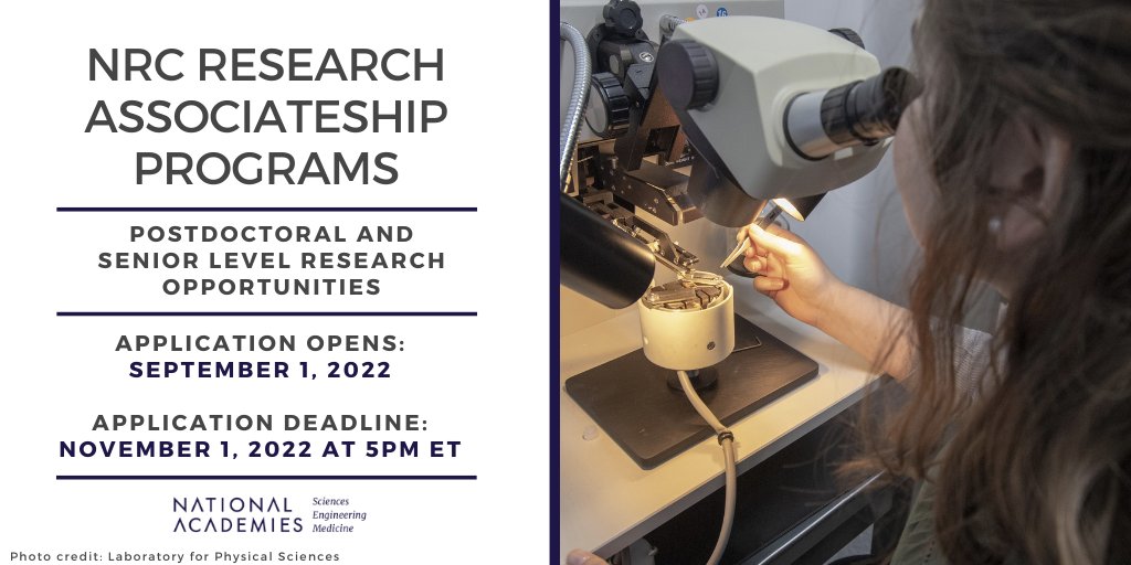 Did you know? Prior to applying for the #NRC #Research Associateship Programs, you should identify and contact the prospective Adviser for the #research opportunity to ensure mutual interest in #research collaboration. Learn more: ow.ly/hwpH50Kq0Kx
#NRC_RAP #Research