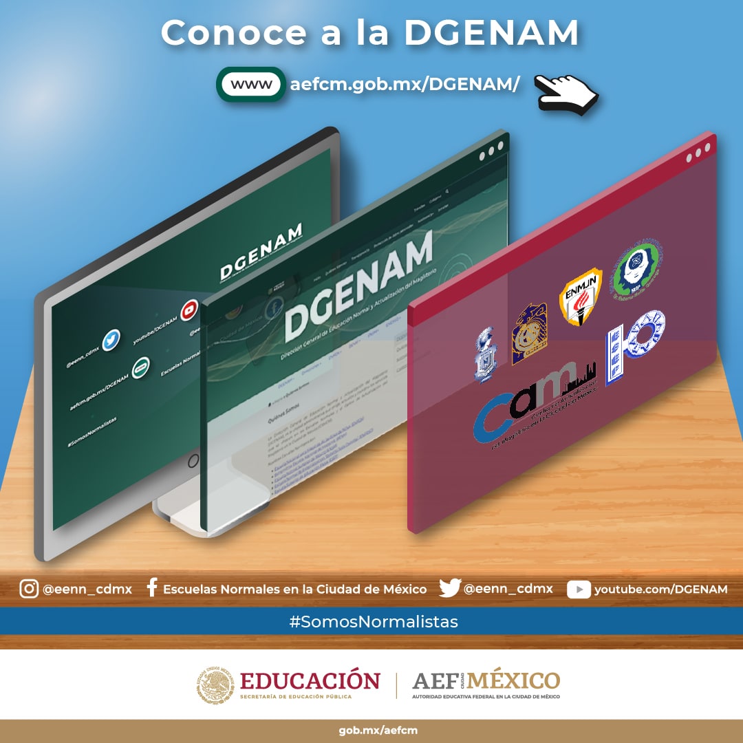 EENN_CDMX's tweet photo. La DGENAM, es la unidad administrativa que dirige, actualiza y coordina los servicios que se ofrecen en las Escuelas Normales y el Centro de CAMCM.
Te invitamos al Micrositio DGENAM.
👉🏻
https://t.co/tkPbQVfxrA
#DGENAM #CAMCM #FormacióndeMaestros #Educación https://t.co/zTiwOA8ScB
