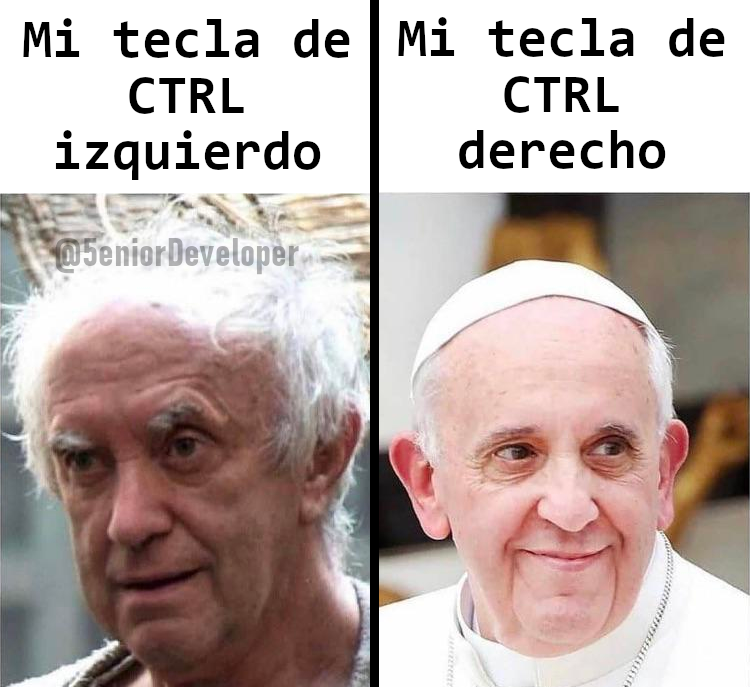5eniorDeveloper's tweet photo. ¿Cómo qué tecla de CTRL se sienten hoy?

Yo ando bien CTRL izquierdo https://t.co/NCu5S9CUZ8