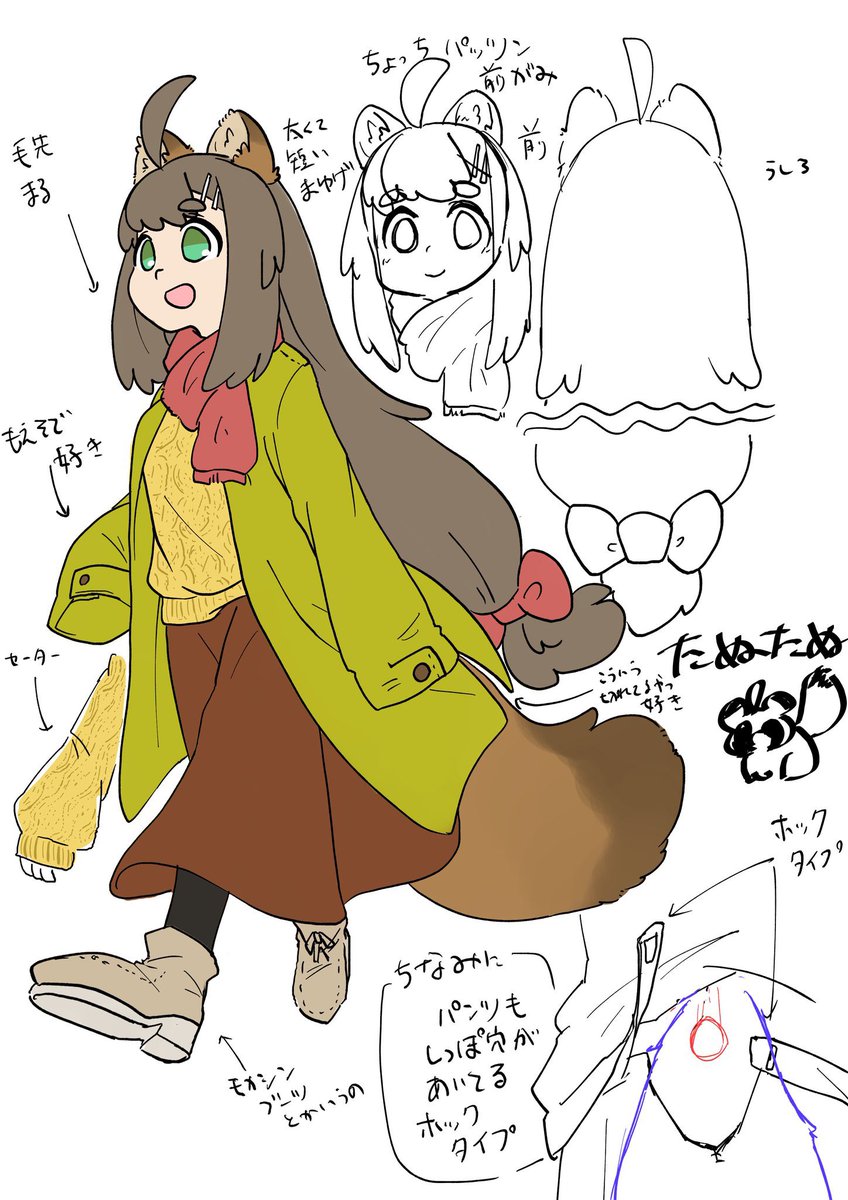 8.ケモミミの、化けるのが得意な3人組。それ以外の設定が未だに決まってない。早く描け 