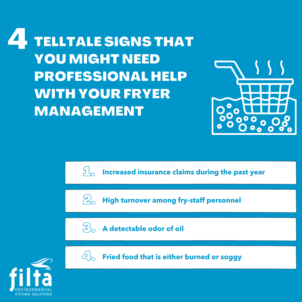 FiltaEKS's tweet photo. Have you experienced any of these issues lately? We can help.
#gofilta #greenfrying #help #restaurantbusiness #foodbusiness #kitchen #staffing #turnover #claims #fryer #workinjury #safety https://t.co/lWNEwknq1o
