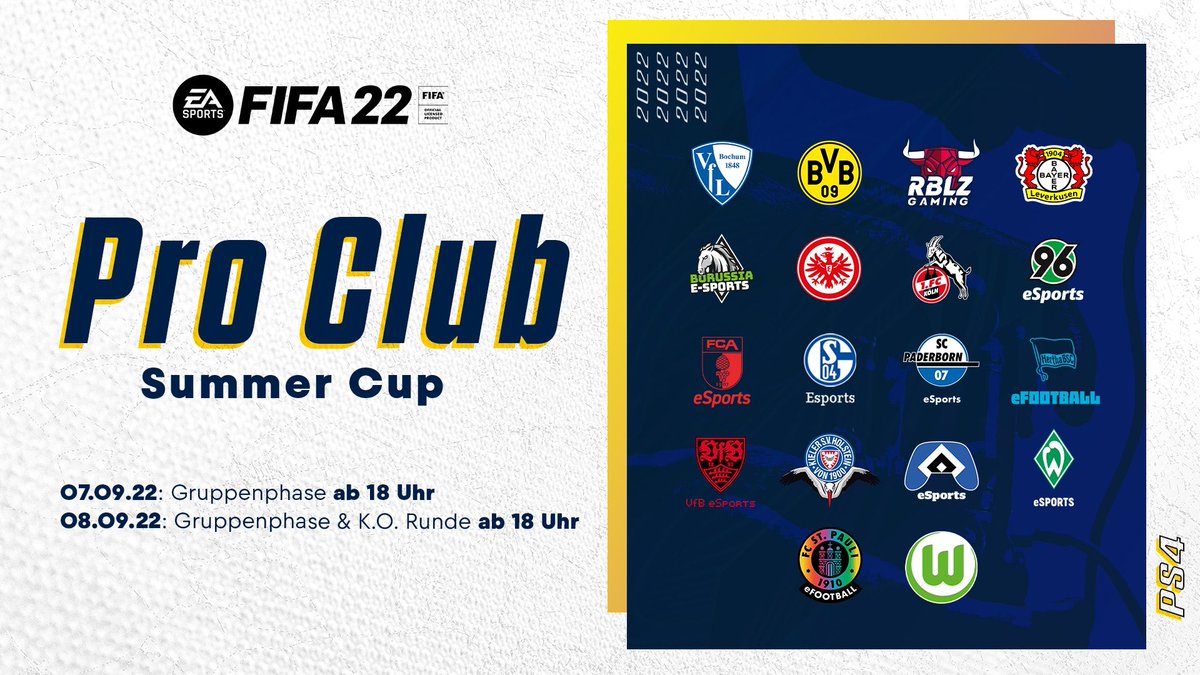 HerthaBSCeSport's tweet photo. PRO CLUB - SUMMER CUP 🏆

🗓 07.09.-08.09.22
⏰ ab 18 Uhr 
📺 https://t.co/ReeSNO32BT 

Wir freuen uns wieder dabei zu sein und haben richtig Lust mitzumischen. 😉🚀🎮

#BSCeSport #ProClubs #HaHoHe https://t.co/k7B9pSk8gw