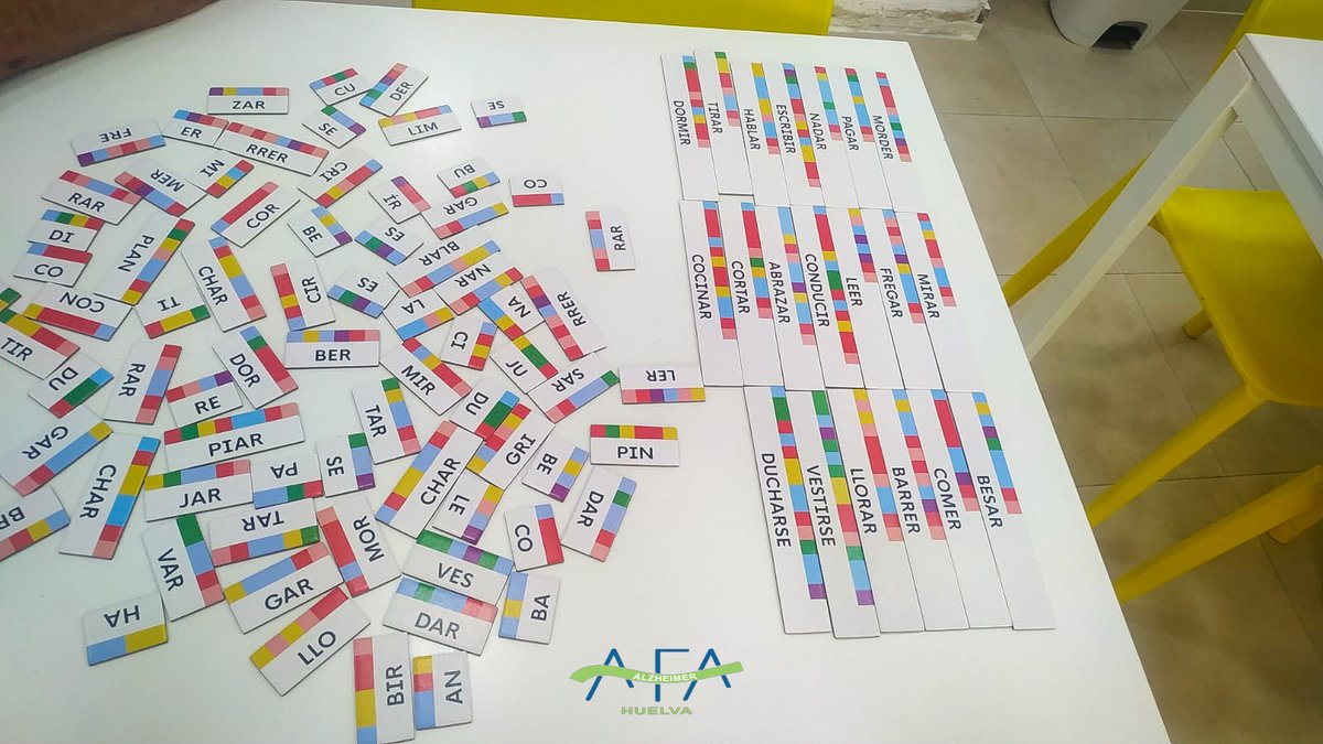Un grupo de usuari@s de la Unidad de Entrenamiento de Memoria utilizando el <a href="/decedario/">Decedario</a>, nuevo material de estimulación cognitiva gracias a la 
<a href="/FundacionGmp/">Fundación Gmp</a> y <a href="/AlzheimerCeafa/">CEAFA</a>
 #AFAH #Alzheimer