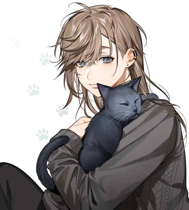 猫ちゃん飼うの決めたんだ～楽しみね!(ロシアンブルーの話を聞いたのでロシアンブルーを描きます)#かな絵 