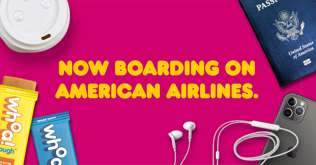 whoadough_'s tweet photo. Sweet news for travelers booked in American Airlines' domestic first-class! Starting this month, Whoa Dough will be part of the airlines' menu of premium inflight snacks.
We are thrilled to partner with American to bring gluten-free snacks to every flight. #SnackHappy https://t.co/T1iiyBxff1