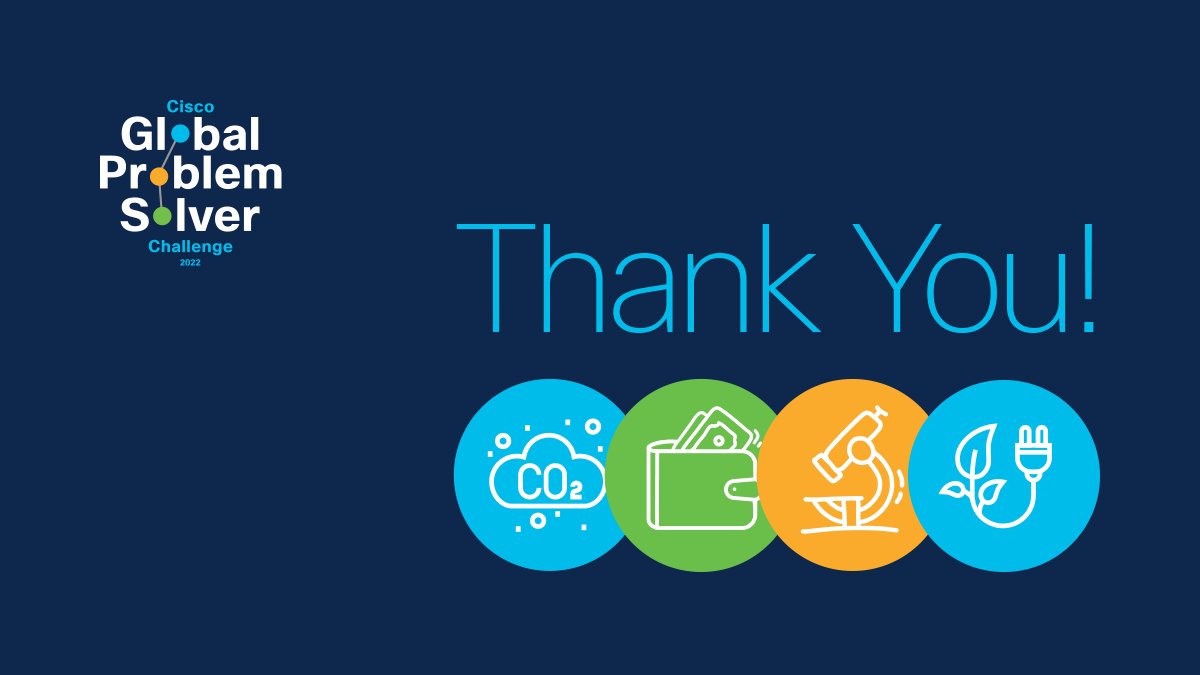 Thank you to the applicants who participated & connectors who helped share the @Cisco #GlobalProblemSolverChallenge this year! We're thrilled that our 15 winning startups are from 10 different countries! Learn about our winners: ow.ly/k2Hr50KpBIs #TechForGood