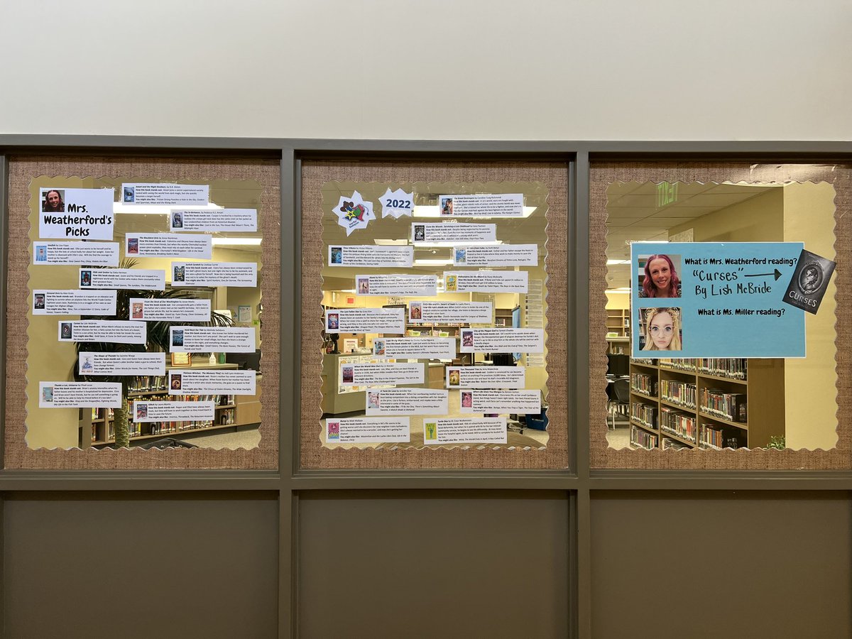 RCFElibrary's tweet image. Promoting reading to our @MCJHGators is something that is a MUST as a librarian. I have already have staff and students comment on the different books featured or that I have read.
#MAYDEforthis #promotereading