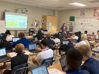 NMSKnights's tweet photo. Students create their own plot pyramids in 7th-grade ELA class with the 21-22 GCS Emerging Secondary Teacher of the Year, Mrs. Black!  #knightlife https://t.co/jojrvrx5mt