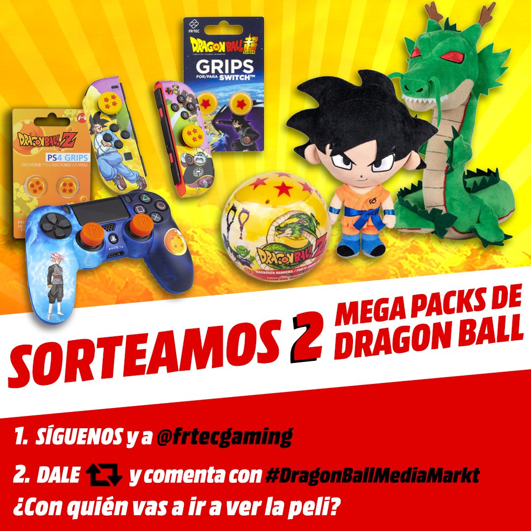 MediaMarktGames's tweet photo. 𝗦𝗢𝗥𝗧𝗘𝗔𝗠𝗢𝗦 2 packs gaming 𝗗𝗿𝗮𝗴𝗼𝗻 𝗕𝗮𝗹𝗹💥 de @frtecgaming para celebrar que #DragonBallSuperSuperHero está en cines❤️ 

👉 Síguenos y a @frtecgaming
🗨️ HAZ RT y COMENTA con #DragonBallMediaMarkt ¿Con quién vas a ir a ver la peli? 

⏰¡Solo hasta el 05/09🍀 #sorteo https://t.co/rdNOPkzToq