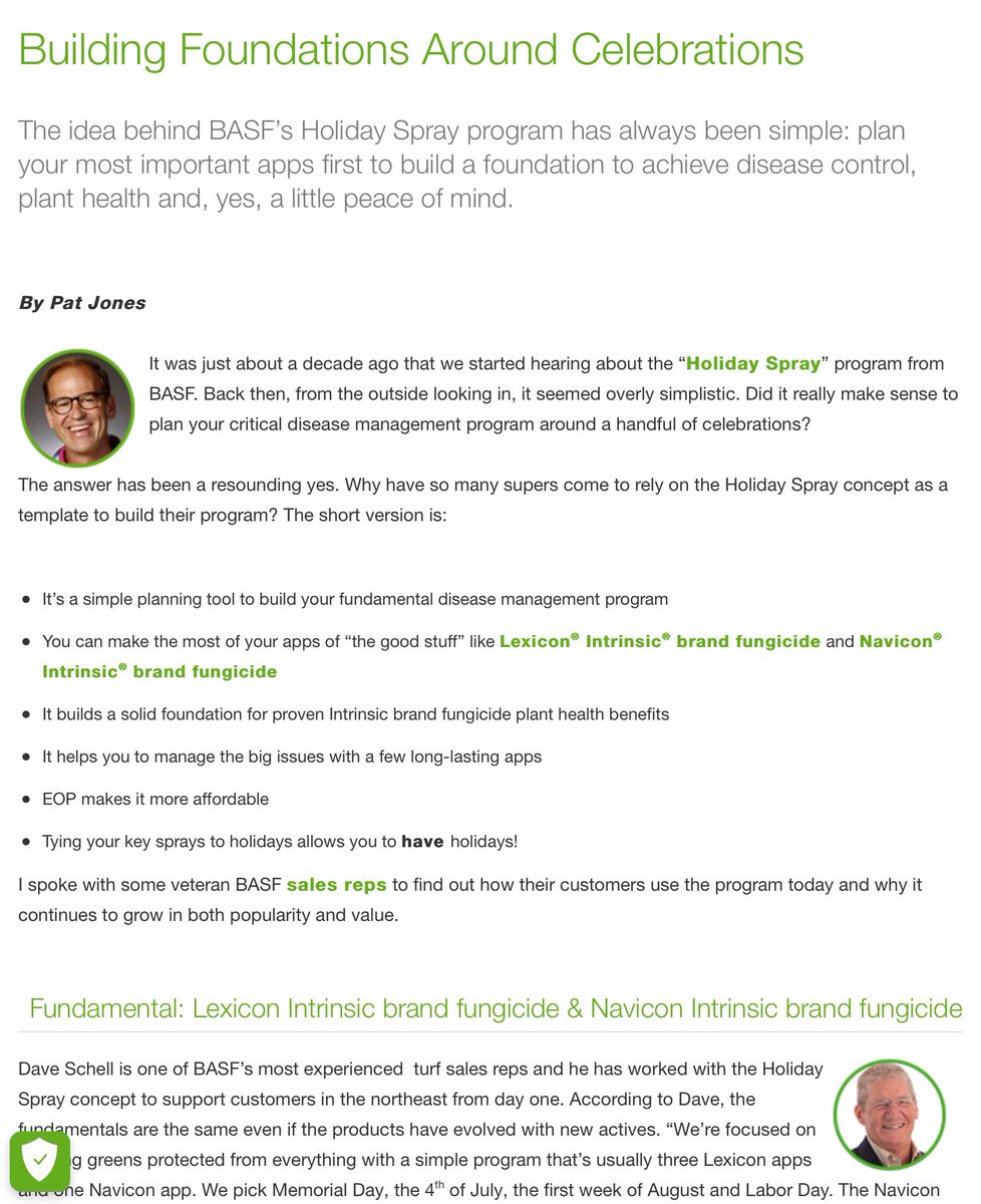 Years ago when I started hearing about the Holiday Spray Program, I thought it was a gimmick. I was wrong. It’s a fabulous planning tool that focuses on building a rock-solid foundation for your key sprays. Give this a read for regional insights and more.  betterturf.basf.us/multimedia/bui…