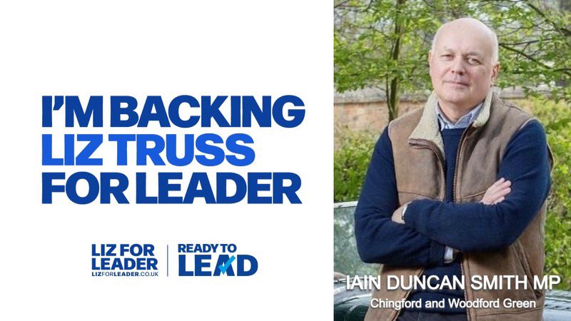 MPIainDS's tweet photo. I’m backing @trussliz as our next @Conservatives leader and UK Prime Minister. #LizForLeader https://t.co/4gygxwOWJh
