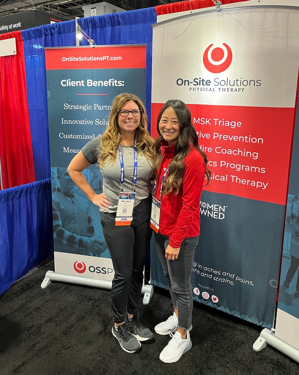 OnSitePT's tweet photo. These 2 are having a blast at #safetyplus22! Come to booth #642 and see why Melissa Gill (LT) and Bre Posey (RT) are so happy! Here's a hint: they love what they do!
https://t.co/bWjpQAdLni
#OSSPT #safetyfirst #injuryprevention #safetyprofessionals #onsitecare https://t.co/T9r6bZauWt