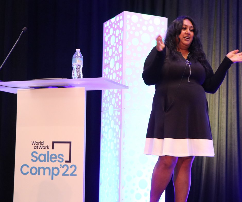 WorldatWork's tweet photo. The number of advanced #salescomp strategies being shared at #WorldatWork #SalesComp22 to attract, motivate and sustain high-performance sales teams that outperform their markets is astounding! Which strategies are you going to implement immediately? Let us know in the comments! https://t.co/zhrug7rkd2