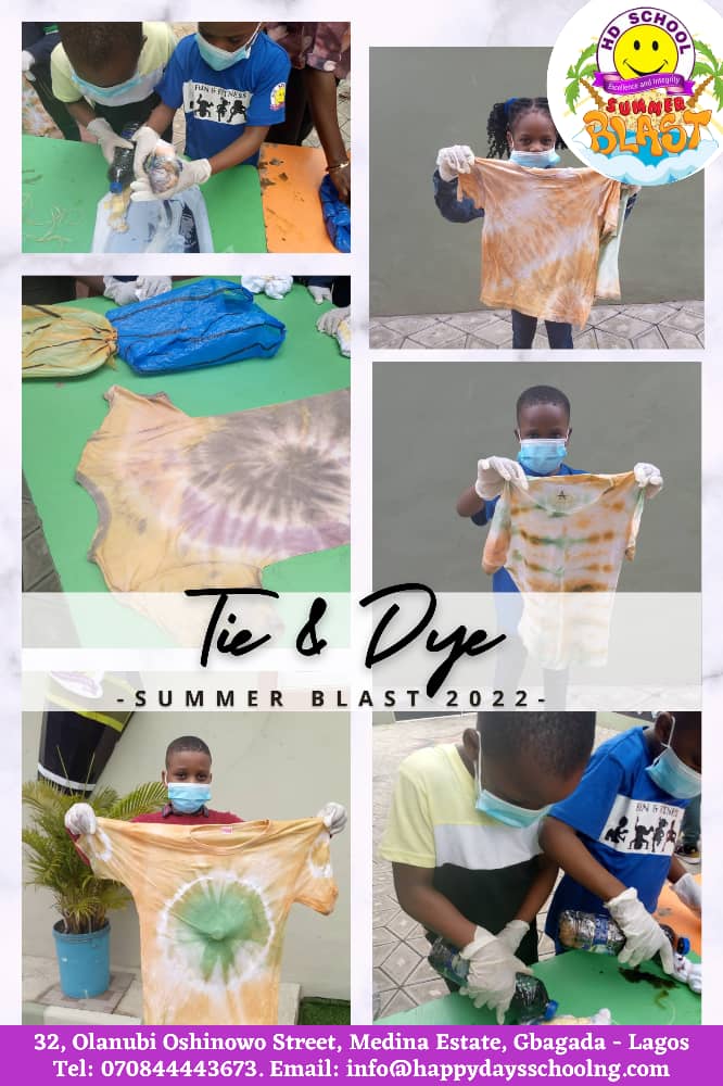 Tie dyeing is a favorite fabric craft for kids and adults of all ages. By using a variety of tying methods, you can create interesting patterns with your tie dye. 
#tiedye #tiedyefashion #summerschool2022 #summerblast #summer2022 #happydays #happyme