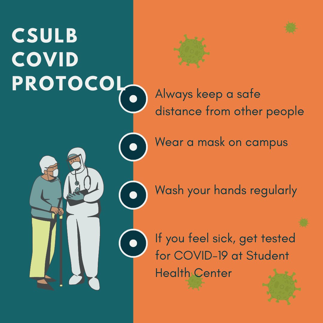 ISTCSULB's tweet photo. Remember to follow these COVID guidelines and reach out to the Student Health Center if you have any COVID-19 🦠 symptoms.
Stay safe everyone
#covid19 #csulb #StudentHealthCenter https://t.co/pmj051DpEW